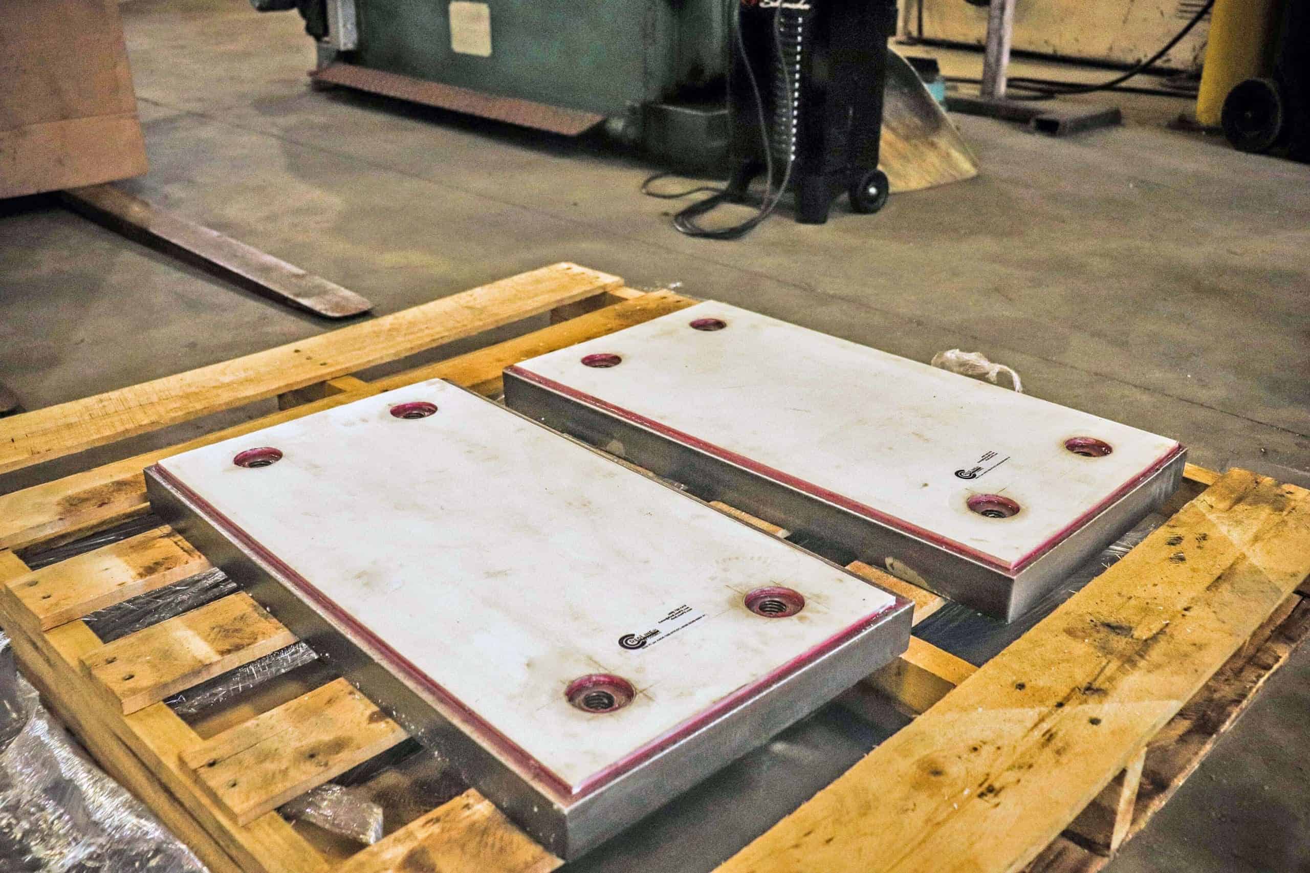 Large RedLineIPS Slide Plates on Pallet Ready to Ship