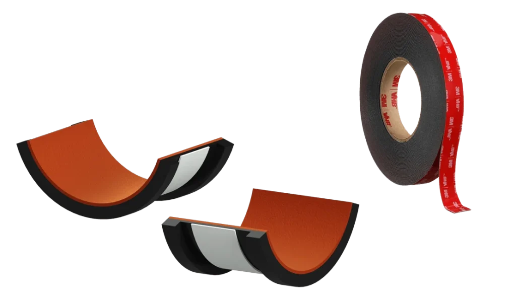 3M Double-Sided VHB Tape Used to Affix SmartInsert to Pipe and Clamp