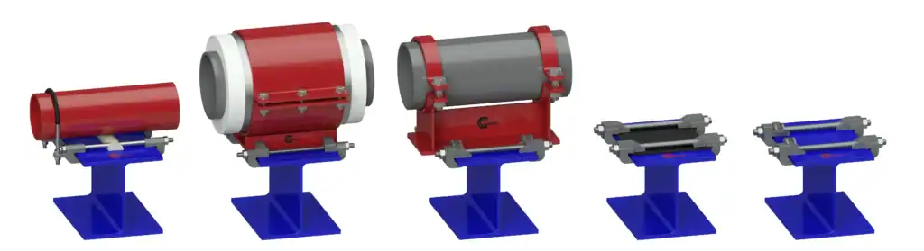 Clambrace non-welded pipe support system with insulated and bare pipe shoes